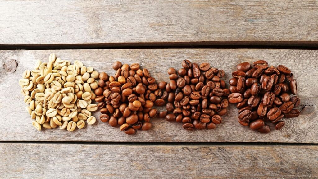 light, medium, dark roast coffee